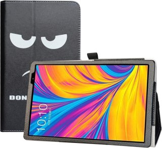 ETUI TECLAST P10HD CZARNE NAPIS DON'T TOUCH ME ZAMYKANE Z KLAPKĄ SOLIDNE