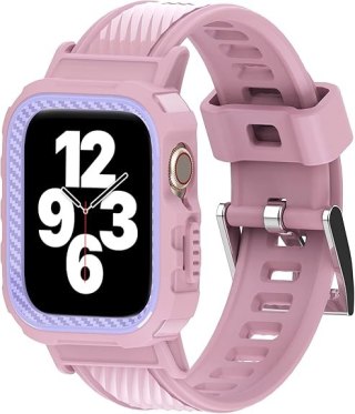 ETUI Z PASKIEM DO ZEGARKA APPLE WATCH 1/2/3/4/5/6/7/8/9/SE 38/40/41mm RÓŻ