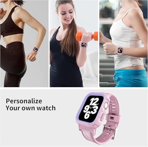 ETUI Z PASKIEM DO ZEGARKA APPLE WATCH 1/2/3/4/5/6/7/8/9/SE 38/40/41mm RÓŻ
