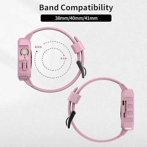 ETUI Z PASKIEM DO ZEGARKA APPLE WATCH 1/2/3/4/5/6/7/8/9/SE 38/40/41mm RÓŻ
