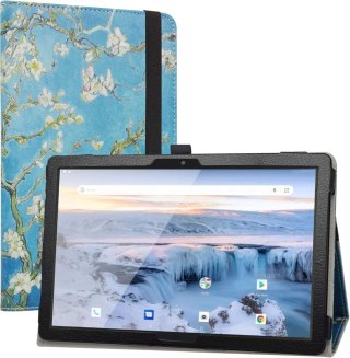 ETUI ZAMYKANE TABLET ARCHOS T101 4G NIEBIESKIE KWIATKI PRZYRODA Z KLAPKĄ