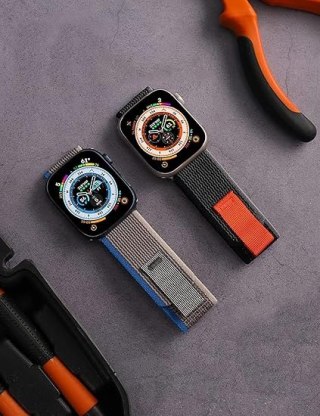 PASEK DO ZEGARKA APPLE WATCH 1/2/3/4/5/6/7/8/9/10/SE 42/44/45 CZARNO-SZARY