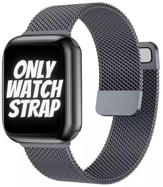 PASEK DO ZEGARKA APPLE WATCH 1/2/3/4/5/6/7/8/9/10/SE 42/44/45 CZARNY STAL