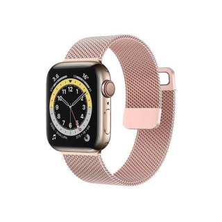 PASEK DO ZEGARKA APPLE WATCH 1/2/3/4/5/6/7/8/9/10/SE 42/44/45 RÓŻOWY STAL