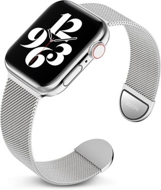 PASEK DO ZEGARKA APPLE WATCH 1/2/3/4/5/6/7/8/9/10/SE 42/44/45 SREBRNY STAL