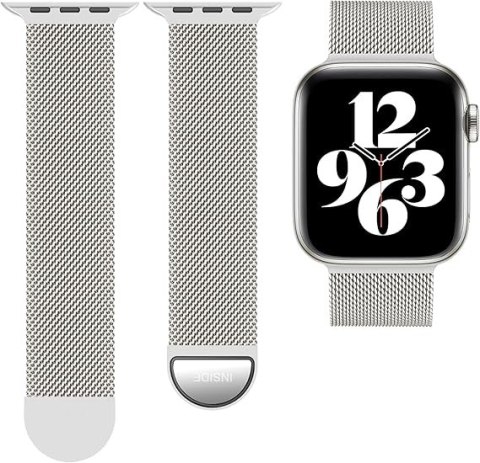 PASEK DO ZEGARKA APPLE WATCH 1/2/3/4/5/6/7/8/9/10/SE 42/44/45 SREBRNY STAL PASEK DO ZEGARKA APPLE WATCH 1/2/3/4/5/6/7/8/9/10/SE 42/44/45 SREBRNY STAL