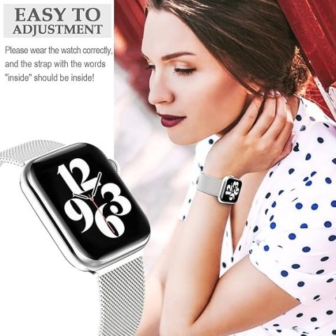 PASEK DO ZEGARKA APPLE WATCH 1/2/3/4/5/6/7/8/9/10/SE 42/44/45 SREBRNY STAL PASEK DO ZEGARKA APPLE WATCH 1/2/3/4/5/6/7/8/9/10/SE 42/44/45 SREBRNY STAL