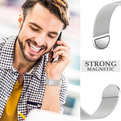 PASEK DO ZEGARKA APPLE WATCH 1/2/3/4/5/6/7/8/9/10/SE 42/44/45 SREBRNY STAL PASEK DO ZEGARKA APPLE WATCH 1/2/3/4/5/6/7/8/9/10/SE 42/44/45 SREBRNY STAL