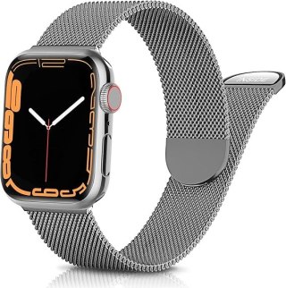 PASEK DO ZEGARKA APPLE WATCH 1/2/3/4/5/6/7/8/9/10/SE 42/44/45mm SZARY STAL