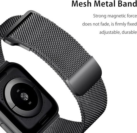 PASEK DO ZEGARKA APPLE WATCH 1/2/3/4/5/6/7/8/9/SE 38/40/41mm CZARNY STAL PASEK DO ZEGARKA APPLE WATCH 1/2/3/4/5/6/7/8/9/SE 38/40/41mm CZARNY STAL
