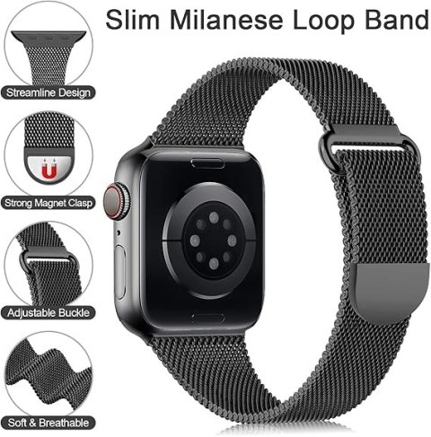 PASEK DO ZEGARKA APPLE WATCH 1/2/3/4/5/6/7/8/9/SE 38/40/41mm CZARNY STAL PASEK DO ZEGARKA APPLE WATCH 1/2/3/4/5/6/7/8/9/SE 38/40/41mm CZARNY STAL
