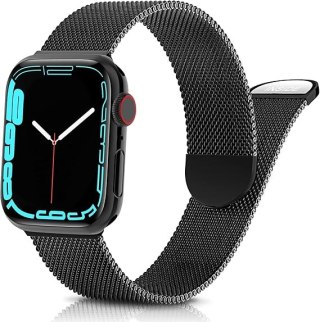 PASEK DO ZEGARKA APPLE WATCH 1/2/3/4/5/6/7/8/9/SE 38/40/41mm CZARNY STAL