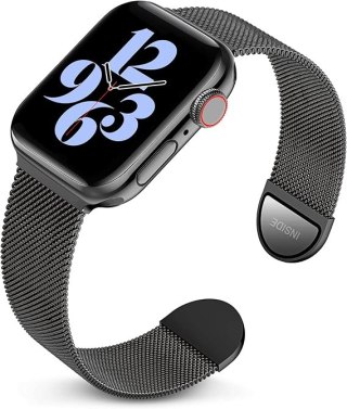 PASEK DO ZEGARKA APPLE WATCH 1/2/3/4/5/6/7/8/9/SE 38/40/41mm CZARNY STAL
