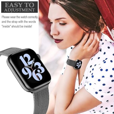 PASEK DO ZEGARKA APPLE WATCH 1/2/3/4/5/6/7/8/9/SE 38/40/41mm CZARNY STAL PASEK DO ZEGARKA APPLE WATCH 1/2/3/4/5/6/7/8/9/SE 38/40/41mm CZARNY STAL