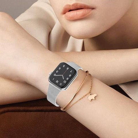 PASEK DO ZEGARKA APPLE WATCH 1/2/3/4/5/6/7/8/9/SE 38/40/41mm SREBRNY STAL PASEK DO ZEGARKA APPLE WATCH 1/2/3/4/5/6/7/8/9/SE 38/40/41mm SREBRNY STAL