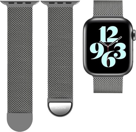 PASEK DO ZEGARKA APPLE WATCH 1/2/3/4/5/6/7/8/9/SE 38/40/41mm SZARY STAL PASEK DO ZEGARKA APPLE WATCH 1/2/3/4/5/6/7/8/9/SE 38/40/41mm SZARY STAL