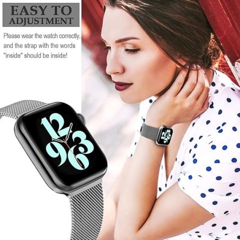 PASEK DO ZEGARKA APPLE WATCH 1/2/3/4/5/6/7/8/9/SE 38/40/41mm SZARY STAL PASEK DO ZEGARKA APPLE WATCH 1/2/3/4/5/6/7/8/9/SE 38/40/41mm SZARY STAL