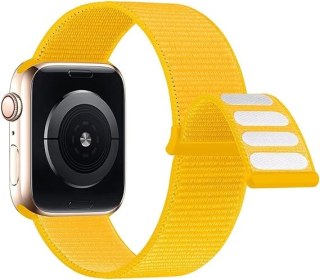 PASEK DO ZEGARKA APPLE WATCH 38/40/41mm 1/2/3/4/5/6/7/8/9/SE ŻÓŁTY NYLONOWY