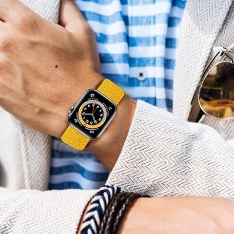 PASEK DO ZEGARKA APPLE WATCH 38/40/41mm 1/2/3/4/5/6/7/8/9/SE ŻÓŁTY NYLONOWY PASEK DO ZEGARKA APPLE WATCH 38/40/41mm 1/2/3/4/5/6/7/8/9/SE ŻÓŁTY NYLONOWY
