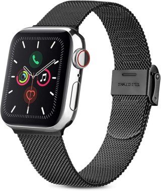 PASEK DO ZEGARKA APPLE WATCH 42/44/45mm 1/2/3/4/5/6/7/8/9/10/SE CZARNY STAL
