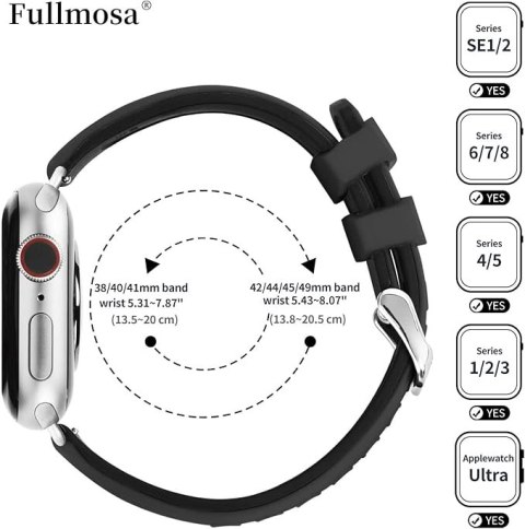 PASEK DO ZEGARKA APPLE WATCH 4/5/6/7/8/9/10/SE 44/45/46/49 CZARNY SILIKON PASEK DO ZEGARKA APPLE WATCH 4/5/6/7/8/9/10/SE 44/45/46/49 CZARNY SILIKON