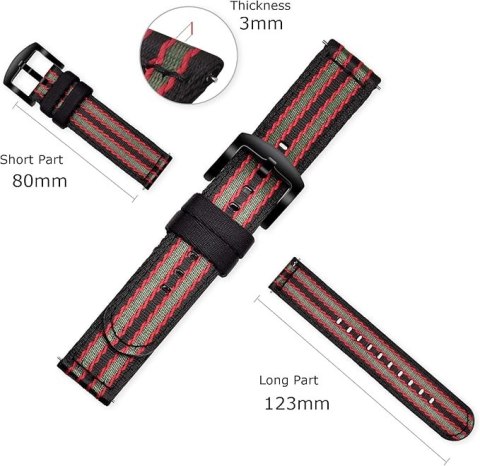 PASEK DO ZEGARKA CIEMNE KOLORY NYLON UNIWERSALNY TELESKOPOWY 24mm PASEK DO ZEGARKA CIEMNE KOLORY NYLON UNIWERSALNY TELESKOPOWY 24mm