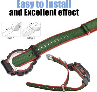 PASEK DO ZEGARKA Casio GShock G-8900 GA-100HP GD-100H DW-5600 NYLON ZIELONY