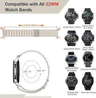 PASEK DO ZEGARKA ECRU NYLON Samsung Galaxy Watch 3 45/46/S3 Frontier 22mm