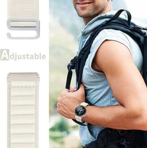 PASEK DO ZEGARKA ECRU NYLON Samsung Galaxy Watch 3 45/46/S3 Frontier 22mm PASEK DO ZEGARKA ECRU NYLON Samsung Galaxy Watch 3 45/46/S3 Frontier 22mm