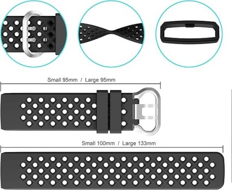PASEK DO ZEGARKA Fitbit Charge 3/3 SE CZARNY SILIKON WODOODPORNY PASEK DO ZEGARKA Fitbit Charge 3/3 SE CZARNY SILIKON WODOODPORNY