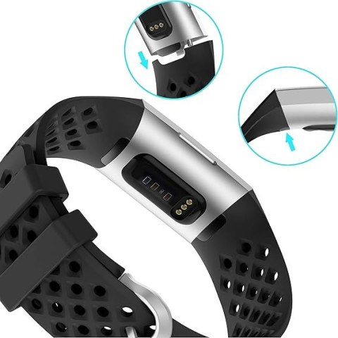 PASEK DO ZEGARKA Fitbit Charge 3/3 SE CZARNY SILIKON WODOODPORNY PASEK DO ZEGARKA Fitbit Charge 3/3 SE CZARNY SILIKON WODOODPORNY