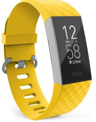 PASEK DO ZEGARKA Fitbit Charge 3/4 ŻÓŁTY SILIKON WODOODPORNY