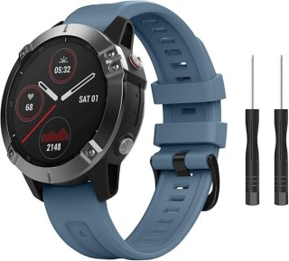PASEK DO ZEGARKA GARMIN Fenix ​​7/7 Pro/6/6 Pro/5/5 NIEBIESKI SILIKON 22mm