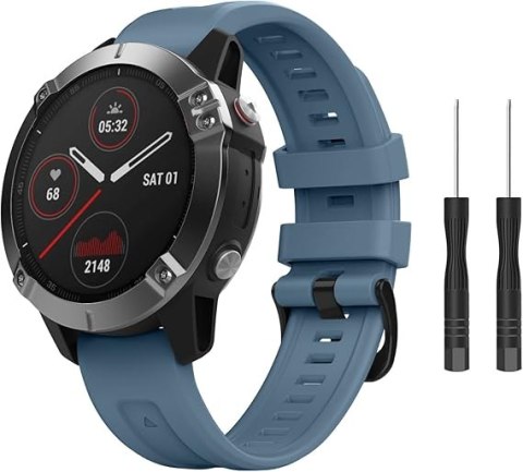 PASEK DO ZEGARKA GARMIN Fenix ​​7/7 Pro/6/6 Pro/5/5 NIEBIESKI SILIKON 22mm