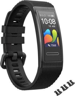 PASEK DO ZEGARKA Huawei Band 4 Pro/3 Pro/3 CZARNY SILIKONOWY WODOODPORNY