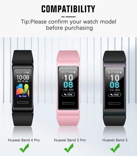 PASEK DO ZEGARKA Huawei Band 4 Pro/3 Pro/3 CZARNY SILIKONOWY WODOODPORNY PASEK DO ZEGARKA Huawei Band 4 Pro/3 Pro/3 CZARNY SILIKONOWY WODOODPORNY