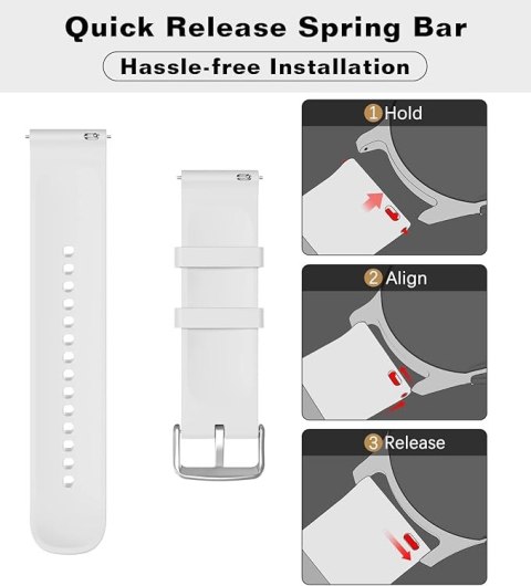 PASEK DO ZEGARKA Samsung Galaxy Watch 3/Huawei Watch GT BIAŁY SILIKON 22mm PASEK DO ZEGARKA Samsung Galaxy Watch 3/Huawei Watch GT BIAŁY SILIKON 22mm