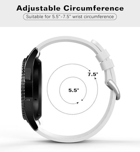 PASEK DO ZEGARKA Samsung Galaxy Watch 3/Huawei Watch GT BIAŁY SILIKON 22mm PASEK DO ZEGARKA Samsung Galaxy Watch 3/Huawei Watch GT BIAŁY SILIKON 22mm