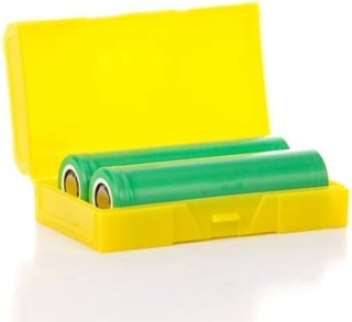 2x ETUI ORGANIZER PUDEŁKO BATERIE 18650 4szt ŻÓŁTE LOGO GORYLA ZAMYKANE
