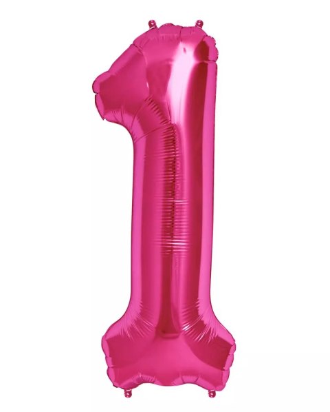 DUŻY BALON FOLIOWY NA ROCZNICĘ URODZINY CYFRA 1 INTENSYWNY RÓŻOWY 40CM DUŻY BALON FOLIOWY NA ROCZNICĘ URODZINY CYFRA 1 INTENSYWNY RÓŻOWY 40CM