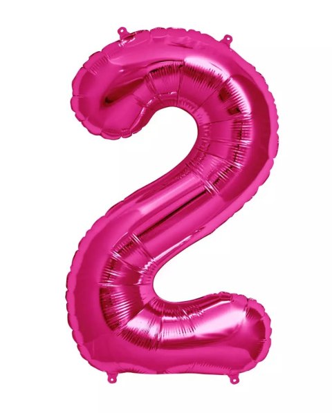 DUŻY BALON FOLIOWY NA ROCZNICĘ URODZINY CYFRA 2 INTENSYWNY RÓŻOWY 40CM DUŻY BALON FOLIOWY NA ROCZNICĘ URODZINY CYFRA 2 INTENSYWNY RÓŻOWY 40CM