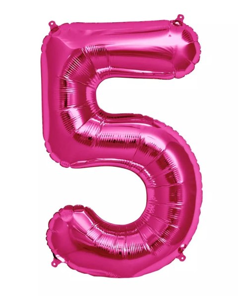 DUŻY BALON FOLIOWY NA ROCZNICĘ URODZINY CYFRA 5 INTENSYWNY RÓŻOWY 40CM DUŻY BALON FOLIOWY NA ROCZNICĘ URODZINY CYFRA 5 INTENSYWNY RÓŻOWY 40CM
