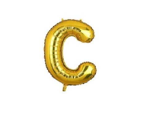 DUŻY BALON FOLIOWY NA ROCZNICĘ URODZINY IMPREZĘ LITERA C ZŁOTY 40CM DUŻY BALON FOLIOWY NA ROCZNICĘ URODZINY IMPREZĘ LITERA C ZŁOTY 40CM