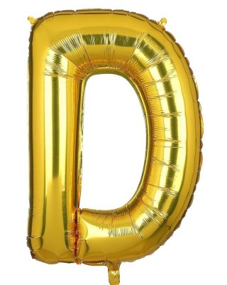 DUŻY BALON FOLIOWY NA ROCZNICĘ URODZINY IMPREZĘ LITERA D ZŁOTY 40CM