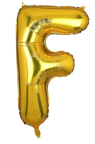 DUŻY BALON FOLIOWY NA ROCZNICĘ URODZINY IMPREZĘ LITERA F ZŁOTY 40CM