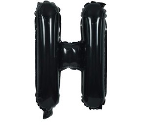 DUŻY BALON FOLIOWY NA ROCZNICĘ URODZINY IMPREZĘ LITERA H CZARNY 40CM