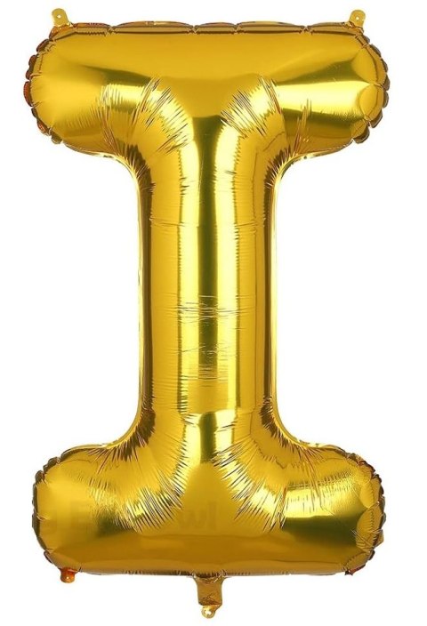 DUŻY BALON FOLIOWY NA ROCZNICĘ URODZINY IMPREZĘ LITERA I ZŁOTY 40CM DUŻY BALON FOLIOWY NA ROCZNICĘ URODZINY IMPREZĘ LITERA I ZŁOTY 40CM