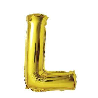 DUŻY BALON FOLIOWY NA ROCZNICĘ URODZINY IMPREZĘ LITERA L ZŁOTY 40CM
