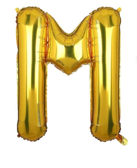 DUŻY BALON FOLIOWY NA ROCZNICĘ URODZINY IMPREZĘ LITERA M ZŁOTY 40CM DUŻY BALON FOLIOWY NA ROCZNICĘ URODZINY IMPREZĘ LITERA M ZŁOTY 40CM
