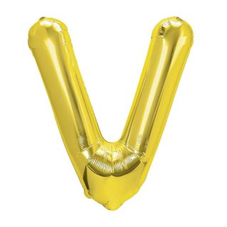DUŻY BALON FOLIOWY NA ROCZNICĘ URODZINY IMPREZĘ LITERA V ZŁOTY 40CM